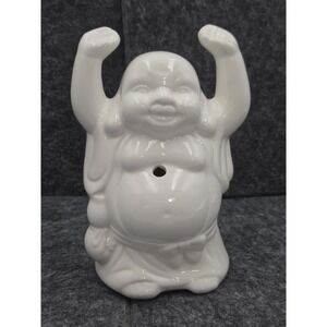 BENIHANA Happy Buddha White Ceramic Statue Figurine 7" × 4.5"